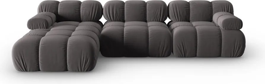 Divano in velluto grigio scuro 285 cm Bellis - Micadoni Home
