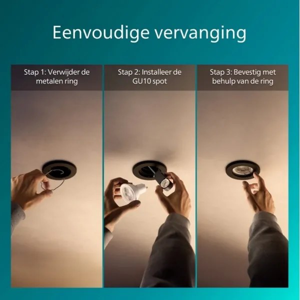 Philips - Set da 5 faretti da incasso PERIDOT 1xGU10/7W/230V nero