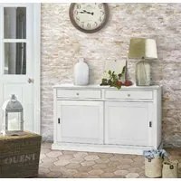 Madia credenza legno 2 porte scorrevoli bianco 150x50x90h