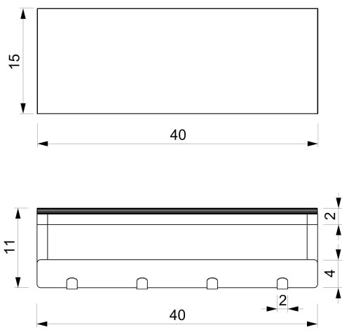 Porta asciugamani da parete con ripiano 10x40 cm nero