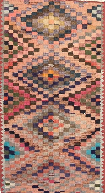 Kilim Tappeto 250 x 130 Rosso (Iran) Tessuto A Mano