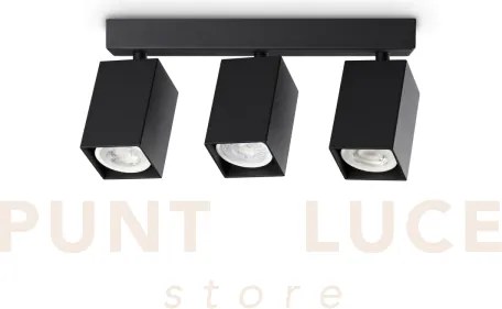 Dynamite faretto nero orientabile 3 luci attacco gu10 27,5cm lampad...