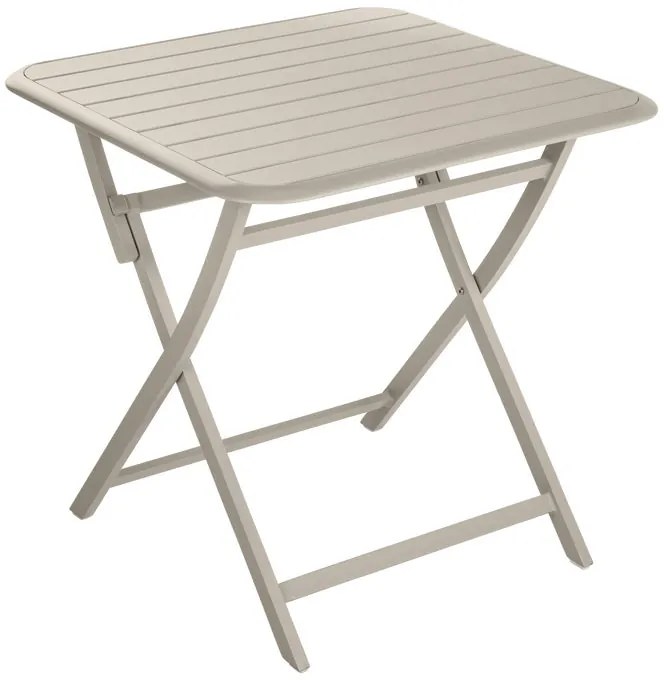 Tavolo da pranzo per giardino pieghevole Idaho NATERIAL struttura e superficie in alluminio beige per 2 persone 75x75cm
