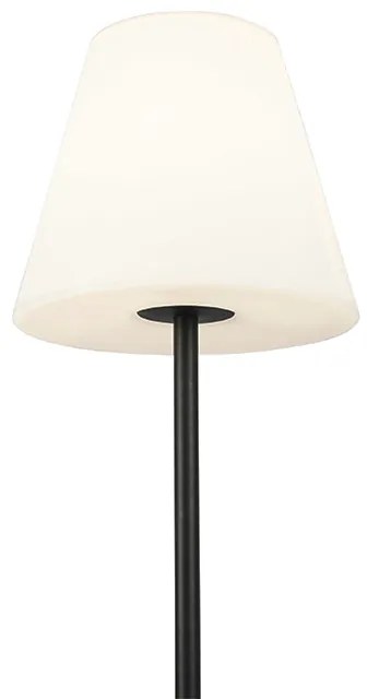 Lampada da terra da esterno nera con paralume bianco 35 cm IP65 - Virginia