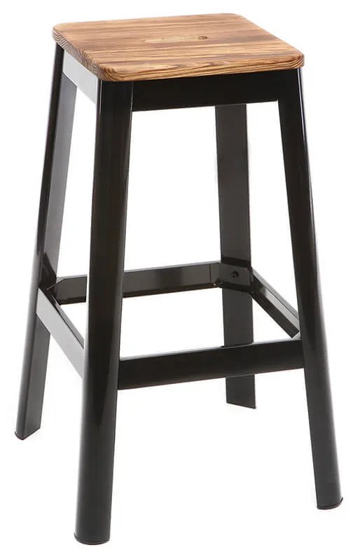 Sgabello da bar design nero H75cm NICK