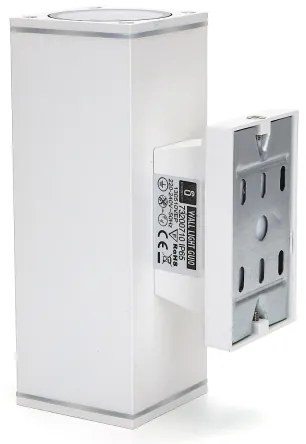 Aigostar - Applique da esterno 2xGU10/230V bianco IP65 quadrato