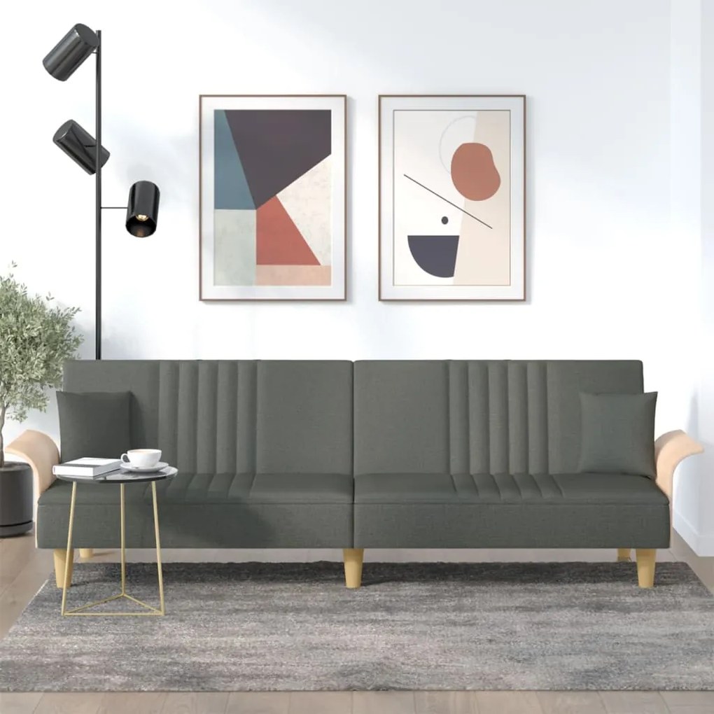Divano Letto Con Braccioli Grigio Scuro İn Tessuto /