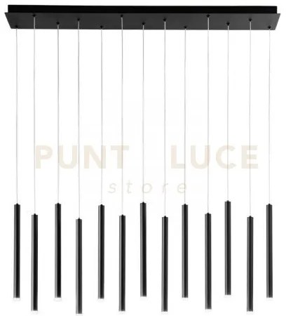 Lampadario a sospensione led pype nera 65w 6110lm cct 3000 4000 650...