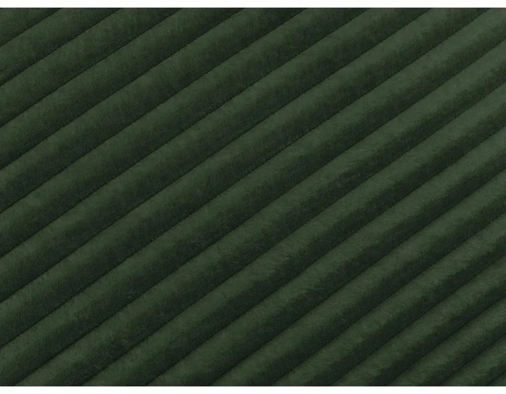 Divano angolare in verde scuro allungabile (con penisola a destra) con rivestimento in velluto a coste Lucien – Bobochic Paris