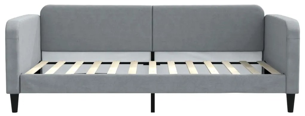 Letto da giorno grigio chiaro 100x200 cm in tessuto