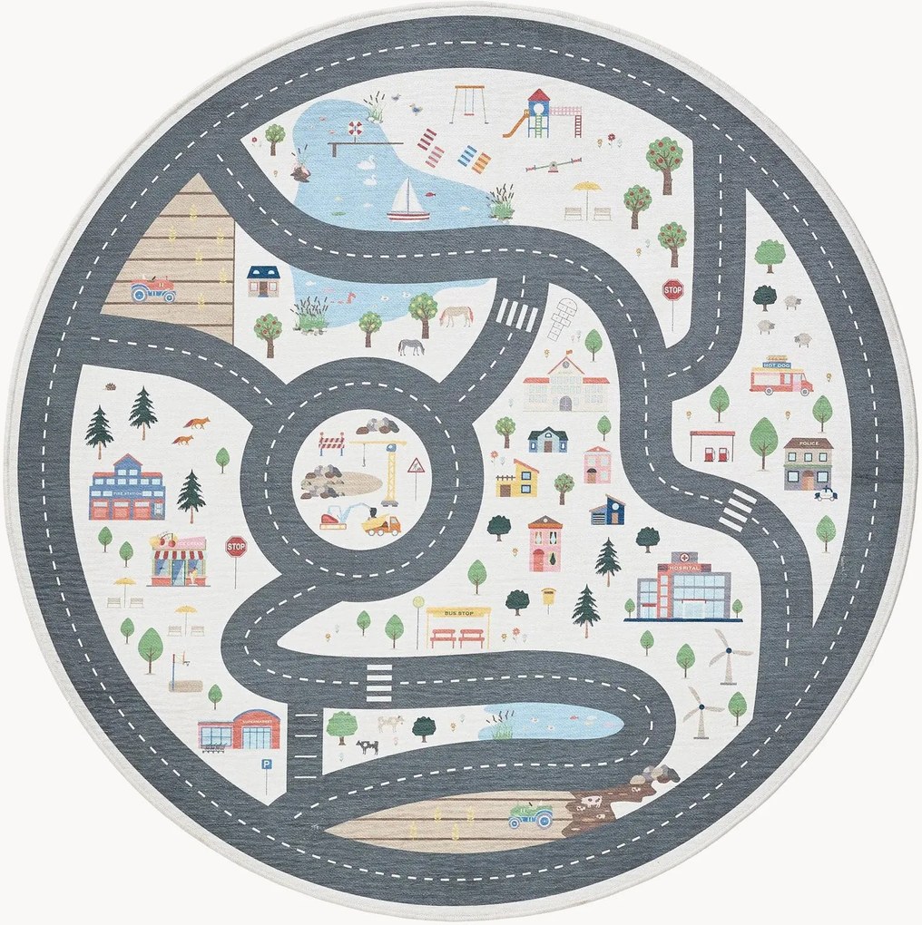 Tappeto rotondo per bambini lavabile Linus