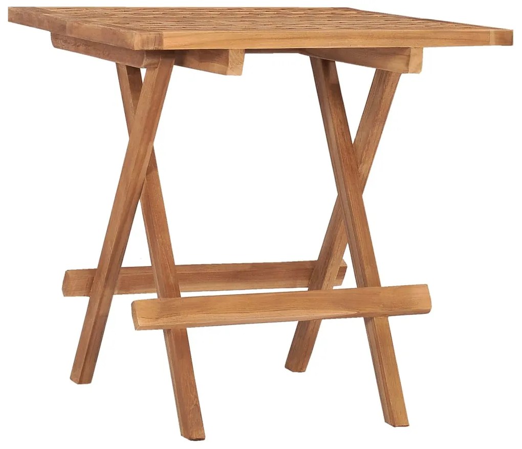 Set da pranzo giardino pieghevole 3 pz cuscino massello di teak