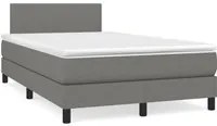 Letto a Molle Materasso e LED Grigio Scuro 120x190cm in Tessutocod mxl 91682