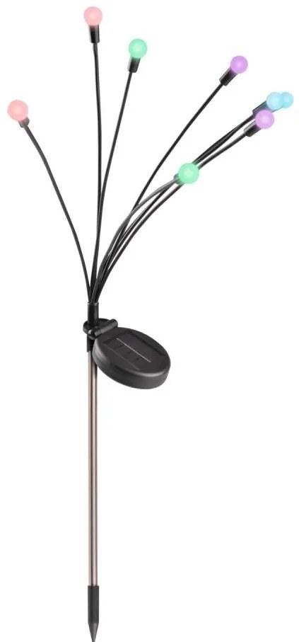 Lampada solare LED RGB FIORINI 8xLED 1,2V 600mAh IP44 nera