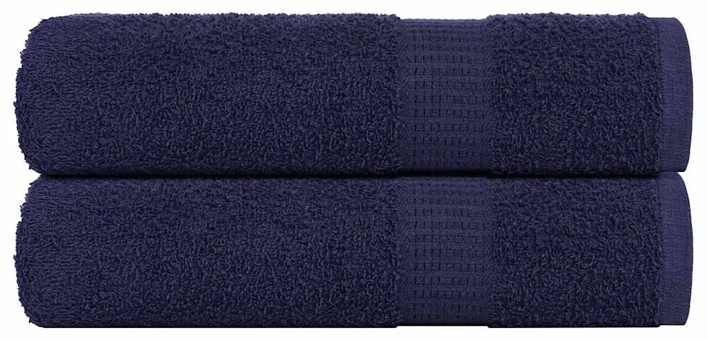 Asciugamani 2 Pz Blu Marino 50x100 Cm 360 G/m² 100% Cotone /