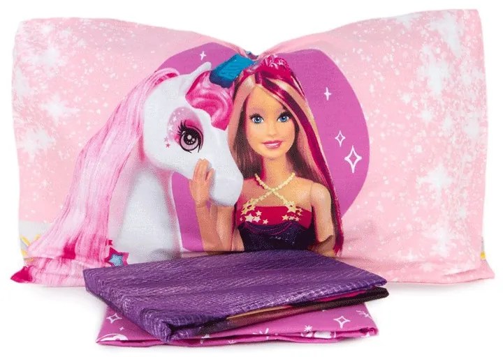 Completo letto singolo Barbie in cotone