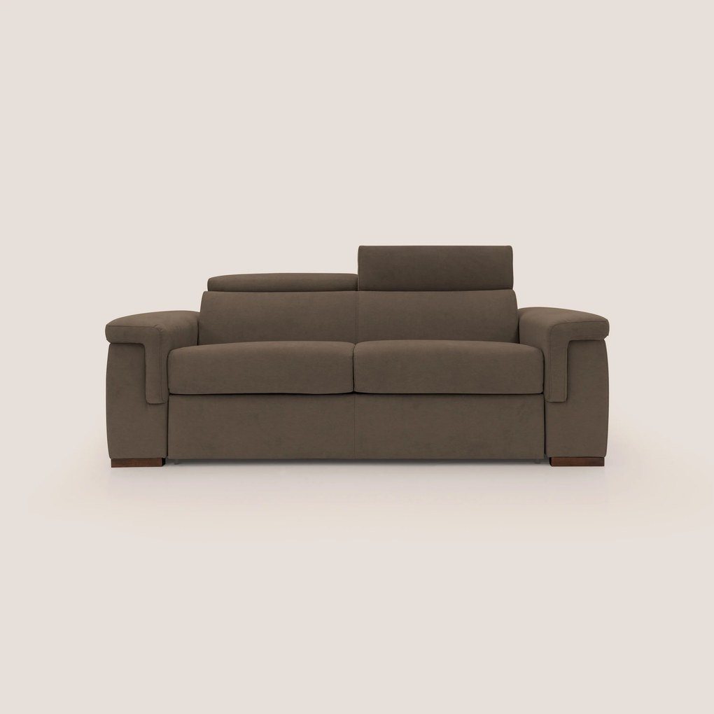 Giunone divano letto con materasso alto 18 cm e poggiatesta reclinabili in tessuto impermeabile T02