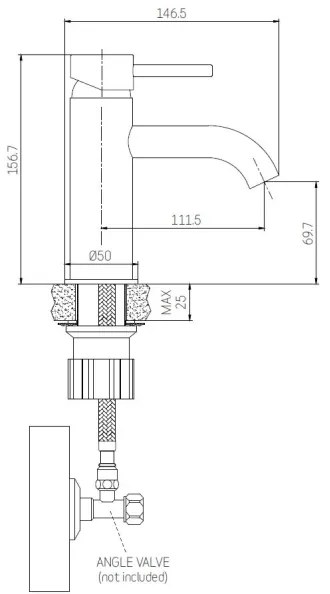 Miscelatore per lavabo ANHOLT 15,6 cm cromo lucido