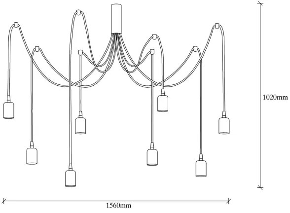 Lampadario a sospensione con filo KABLUNI 8xE27/100W/230V ragno