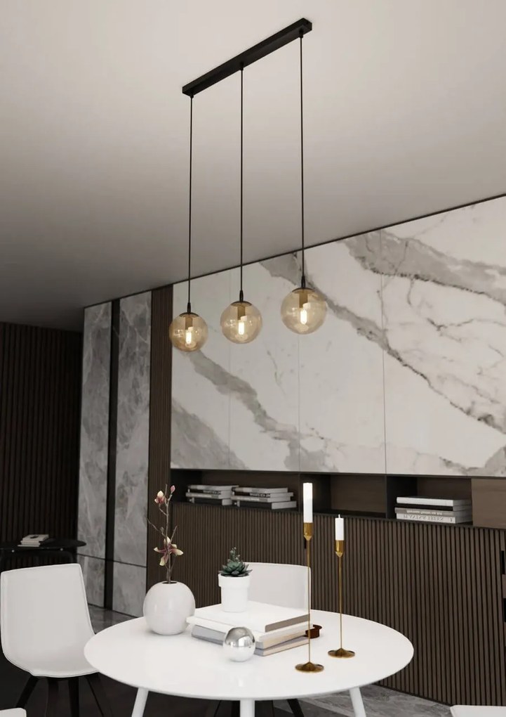 Lampadario a sospensione COSMO 3 BLACK MIODOWY