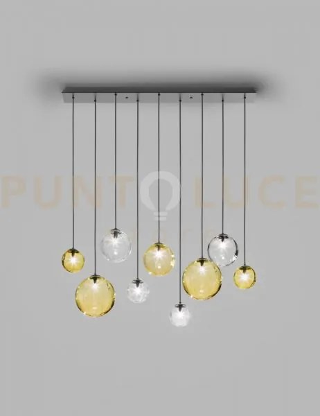 Puppet sospensione l9 multicolore 2 nero opaco 9 luci attacco  g9