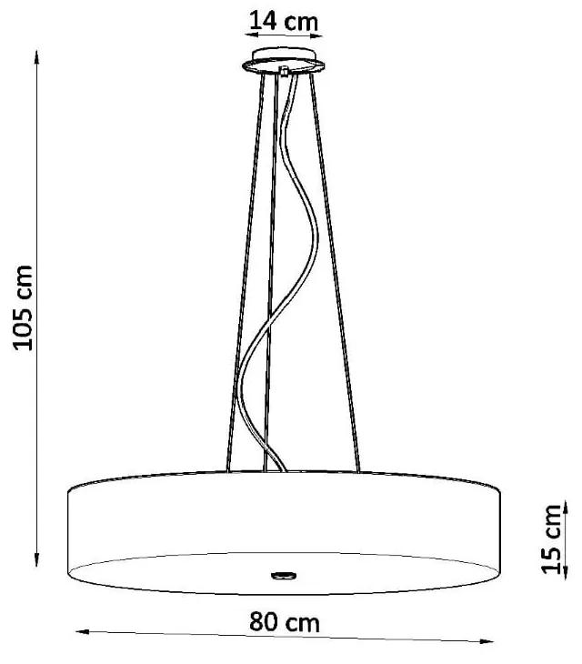 Lampada a sospensione nera con paralume in tessuto ø 80 cm Herra - Nice Lamps