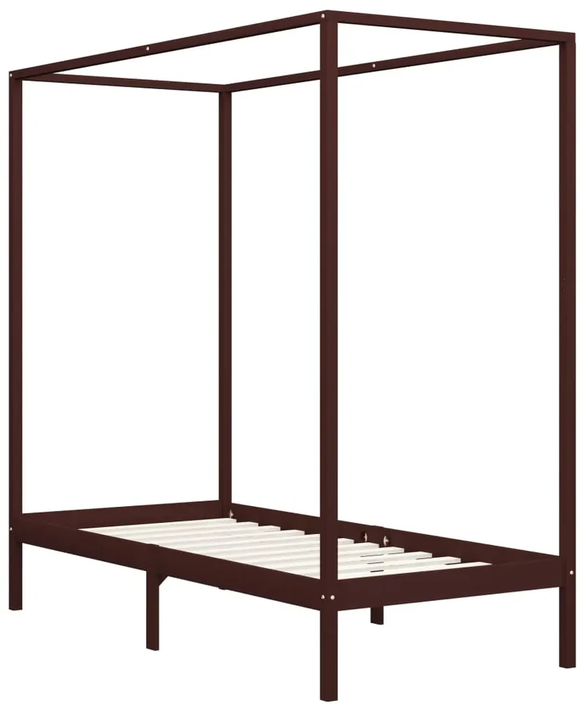 Giroletto a baldacchino marrone scuro massello pino 90x200 cm