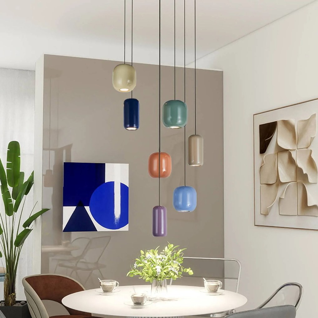 Lampada a sospensione Narion Lucande, dimmerabile, Multicolore, Soggiorno / Sala da pranzo, Metallo, Design, Lampada a sospensione