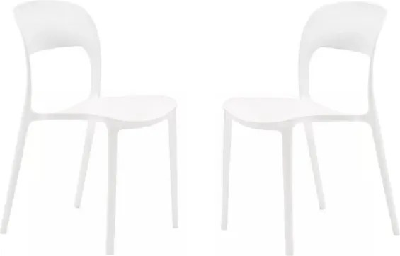 Sedia impilabile in polipropilene NATHAN bianco set 2 pezzi