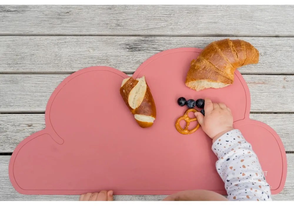 Tovaglietta in silicone rosa scuro Cloud, 49 x 27 cm - Kindsgut