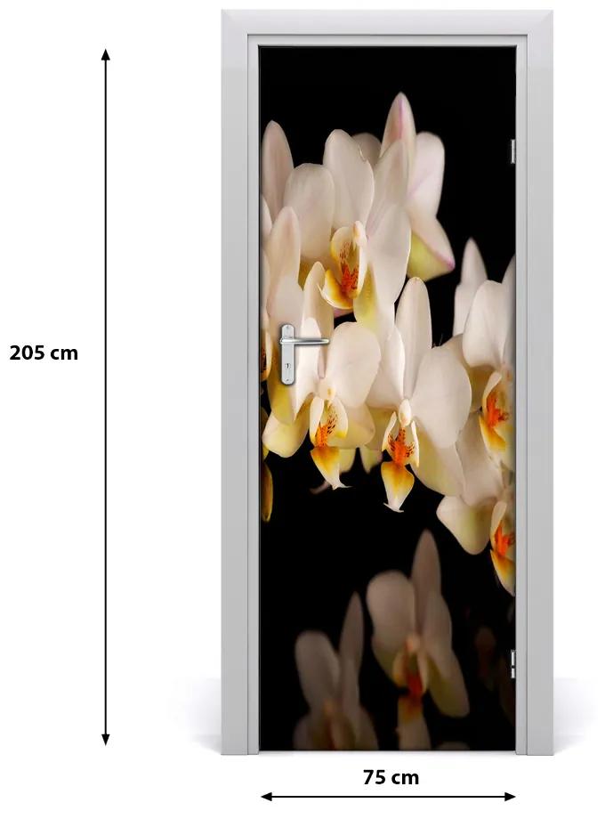 Adesivo per porta sulla porta dell'orchide 75x205 cm