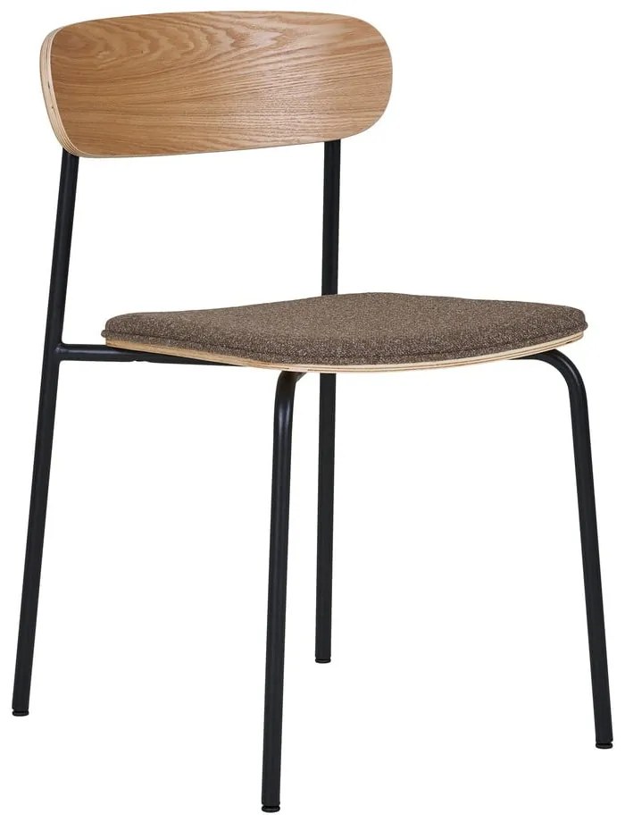 Sedia da pranzo nera/marrone con effetto frassino impilabile Estepona – House Nordic