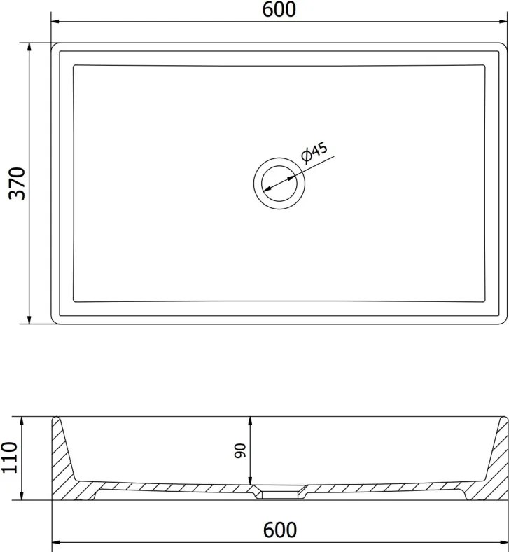 Mexen Goya lavabo da appoggio 60 x 37 cm, bianco - 22186000