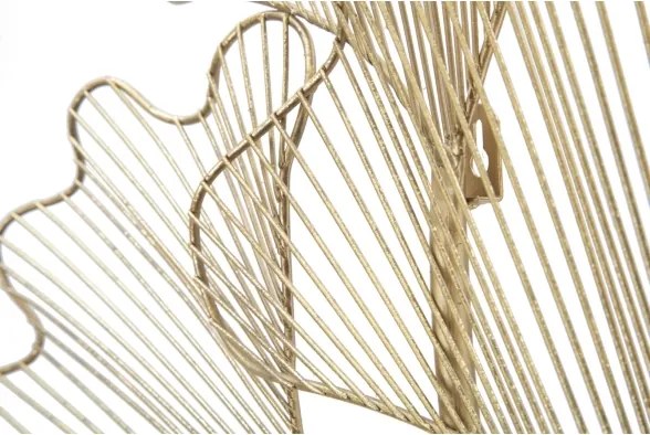 Pannello Decorativo In Ferro A Fiori Glam Leaf 79x5x68 Cm Oro