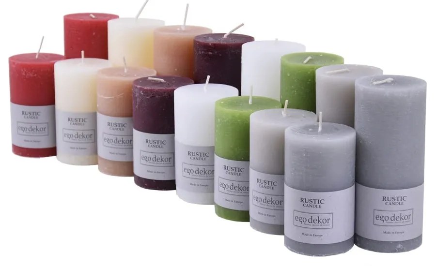 Candela bianca Ruggine, tempo di combustione 58 h Rustic - Rustic candles by Ego dekor