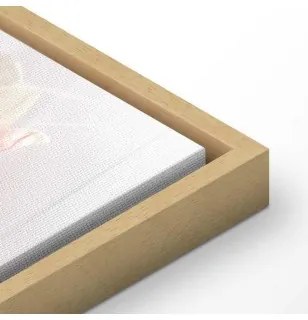 Quadro Magnolia Reflection (1 Part) Narrow In cornice di legno naturale 135x45