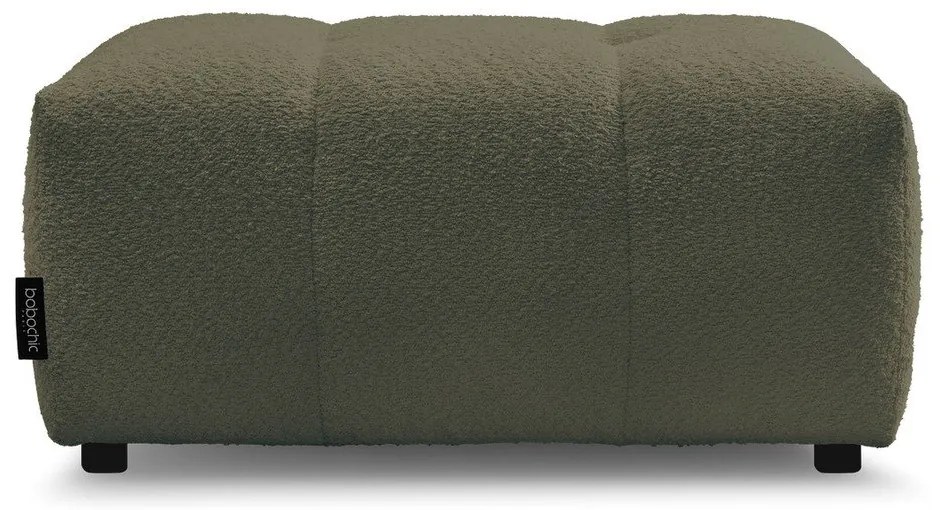 Poggiapiedi color kaki con rivestimento in bouclé Roxelane – Bobochic Paris