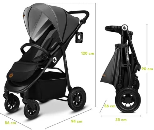 Lionelo - Passeggino sportivo NATT Grigio Pietra