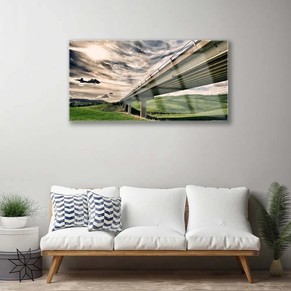 Quadro in vetro Autostrada del Ponte della Valle 100x50 cm