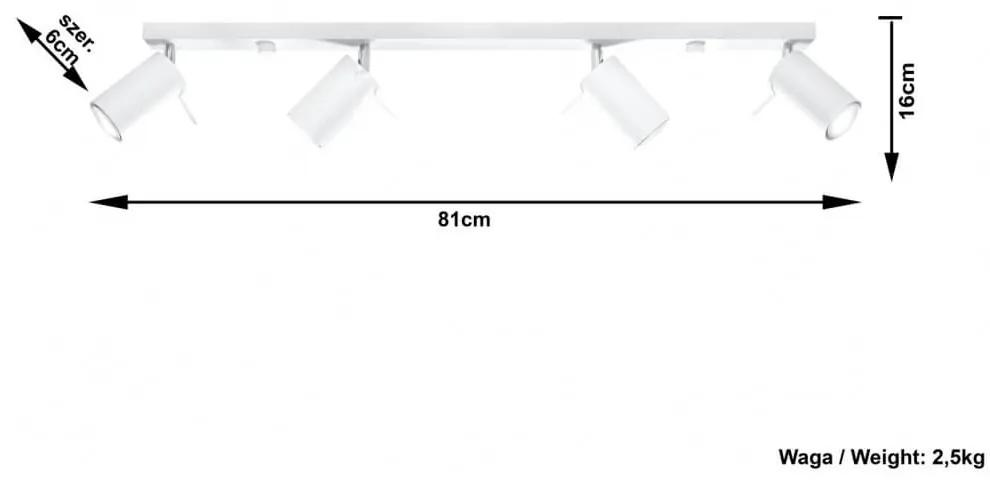 Plafoniera Orientabile RING 4L White da soffitto e parete Colore del corpo Bianco