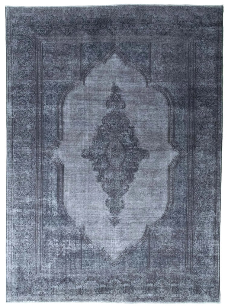 Kerman Tappeto 290 x 400 Nero (Iran) Annodato A Mano
