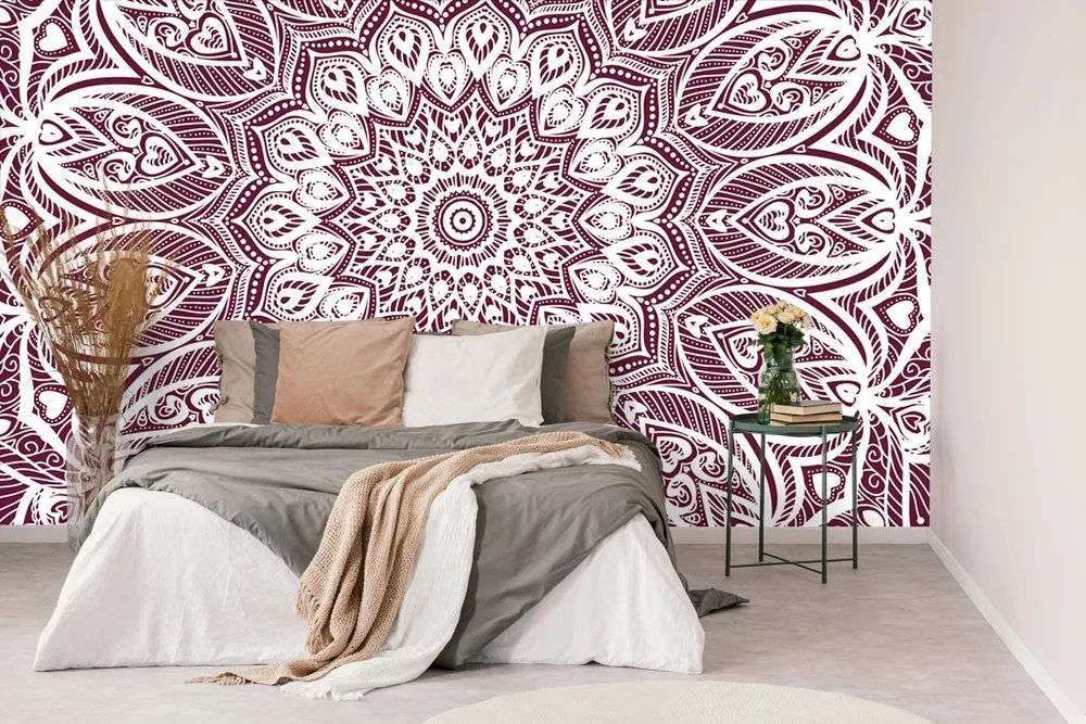 Carta da parati – Mandala dell'armonia su sfondo rosa