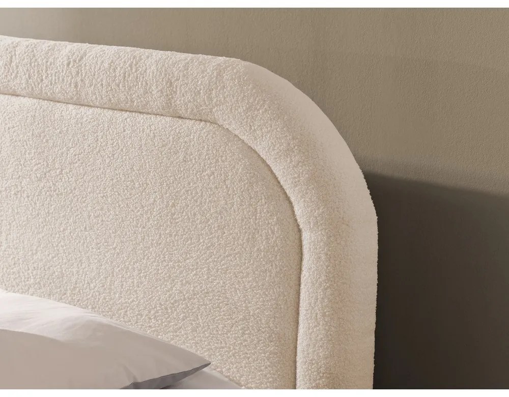 Letto boxspring beige con contenitore 200x200 cm Ornes – Ropez