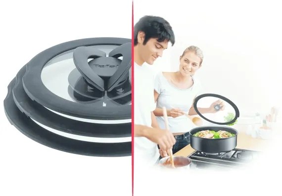 Tefal - Set di 3 coperchi in vetro INGENIO