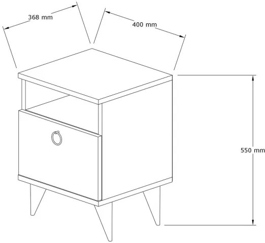 Comodino BARLO 50x40 cm marrone