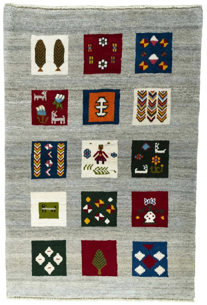 Gabbeh Tappeto 100 x 150 Nero (Iran) Annodato A Mano