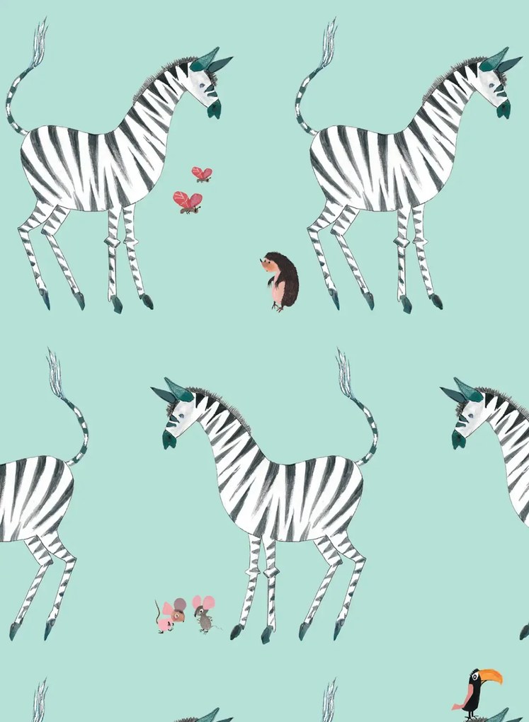 KEK Amsterdam Carta da parati Zebra - Mint