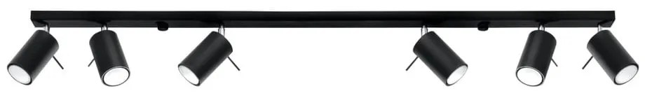 Apparecchio da soffitto nero 6L Etna - Sollux