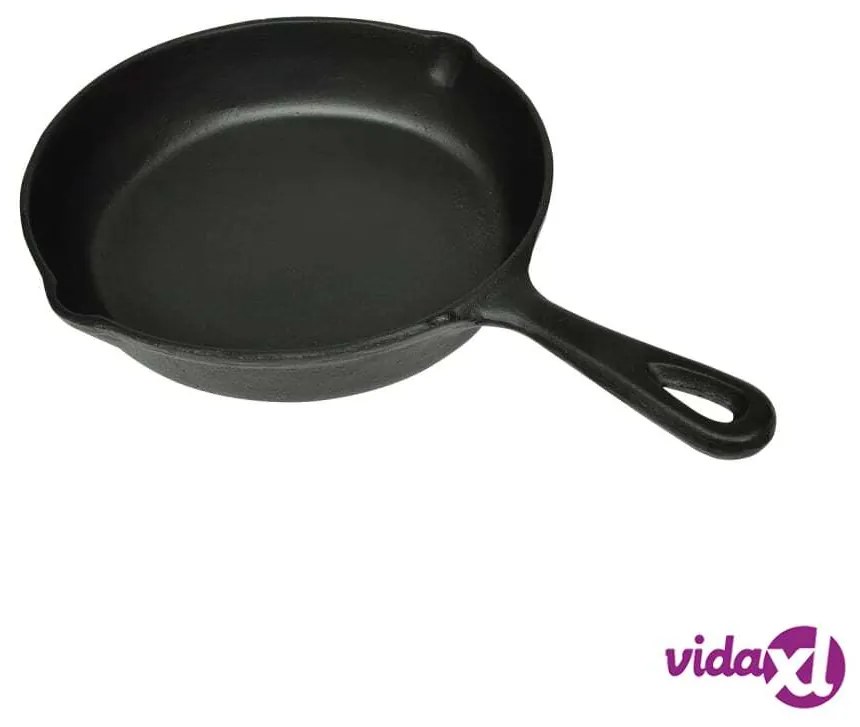 vidaXL Set 3 Padelle in Ghisa Bistecchiere per Barbecue