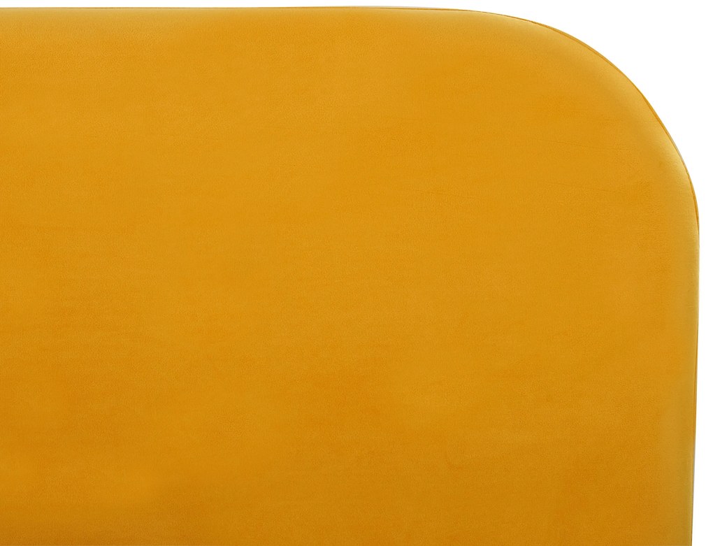 Letto con rete a doghe velluto giallo e oro 140 x 200 cm FLAYAT Beliani